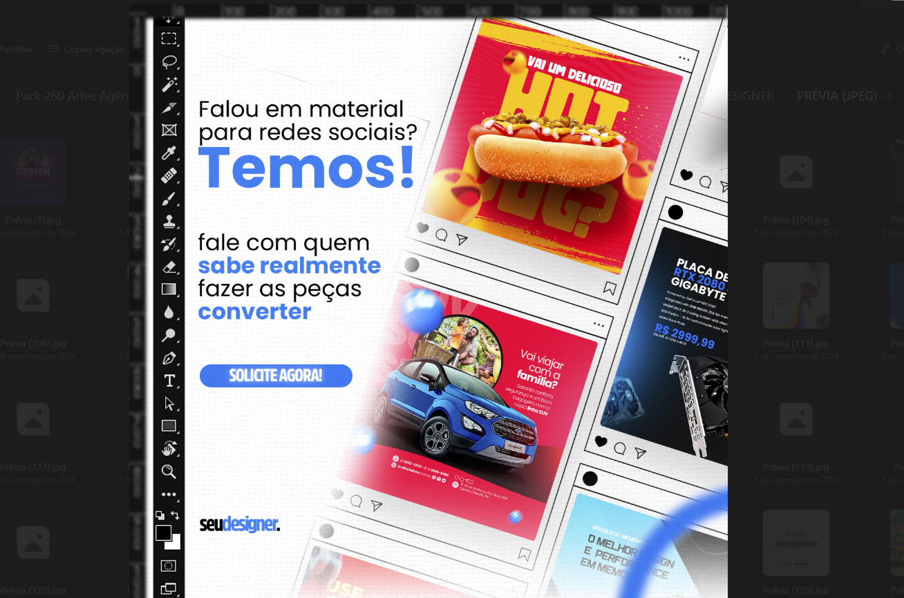 Pack +3.000 Artes Profissionais para Redes Sociais | PSD Editável + Bônus Exclusivos
